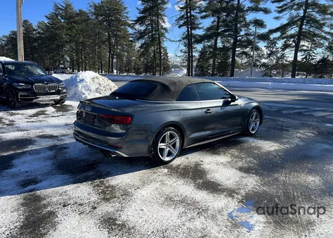 2018 Audi S5 Premium Plus z USA, uszkodzony, nr VIN WAUY4GF50JN001847